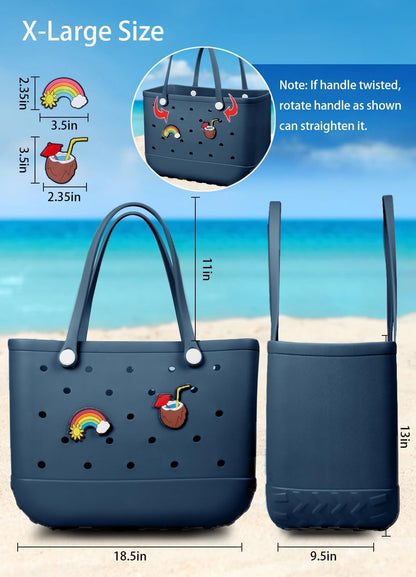 Waterproof EVA beach bag – large, washable tote for outdoor autumn walks