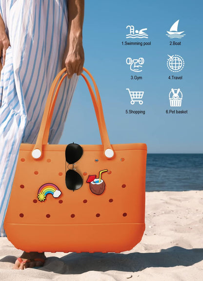 Waterproof EVA beach bag – large, washable tote for outdoor autumn walks