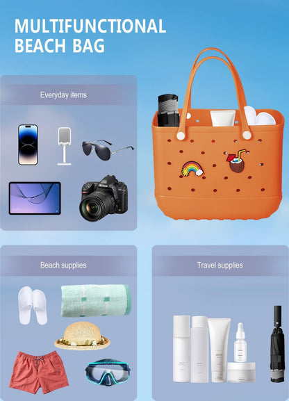 Waterproof EVA beach bag – large, washable tote for outdoor autumn walks