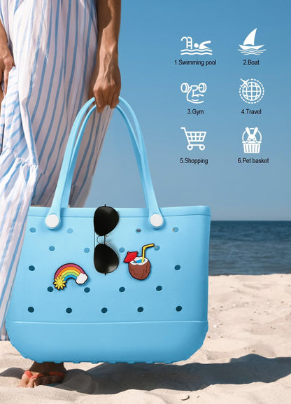 Waterproof EVA beach bag – large, washable tote for outdoor autumn walks