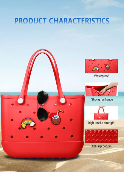 Waterproof EVA beach bag – large, washable tote for outdoor autumn walks