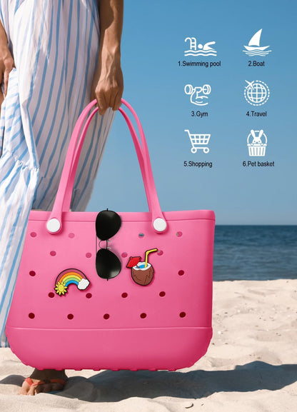 Waterproof EVA beach bag – large, washable tote for outdoor autumn walks