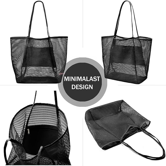 Foldable mesh beach bag with inner pocket – Buy one, get one free