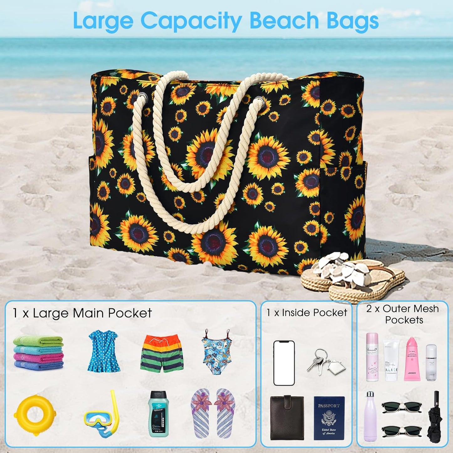 Large waterproof zipped bag for work and leisure