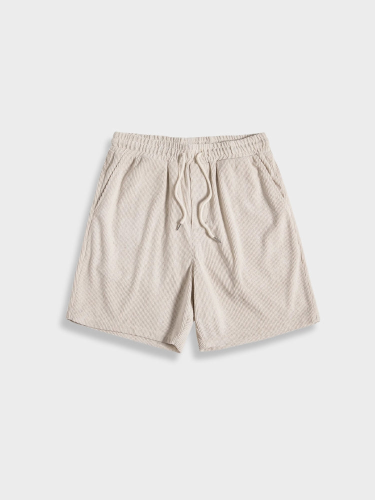 Men's corduroy shorts with button fastening – Sven