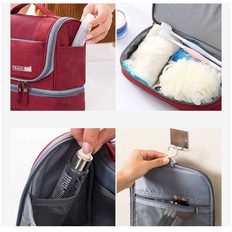 Large Hanging Toiletry Bag Organiser – Travel Case with Multiple Compartments
