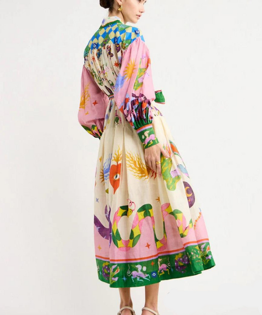 Elegant Italian maxi dress – Bianca Autumn Magic