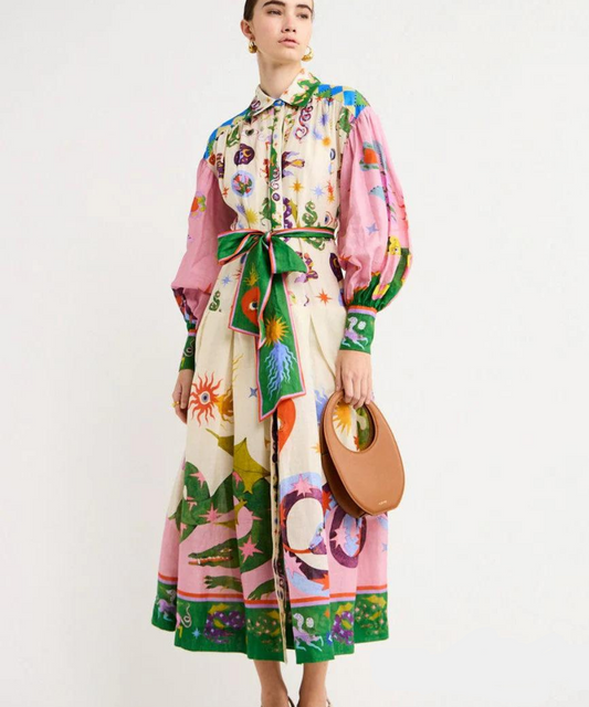 Elegant Italian maxi dress – Bianca Autumn Magic