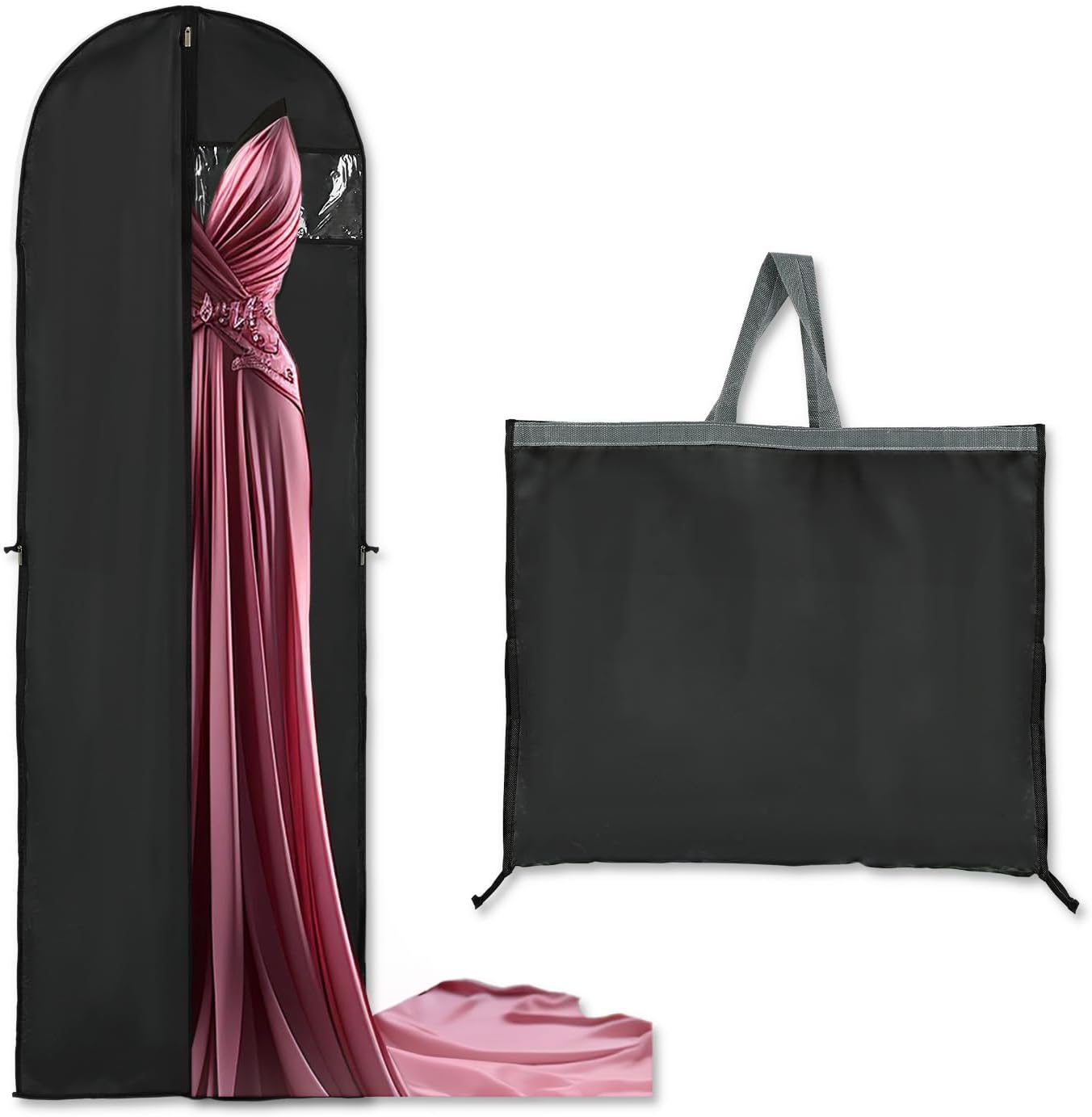 Long garment storage cover – 180 cm garment bag with zip and viewing window for autumn (Buy 1, Get 1 FREE)