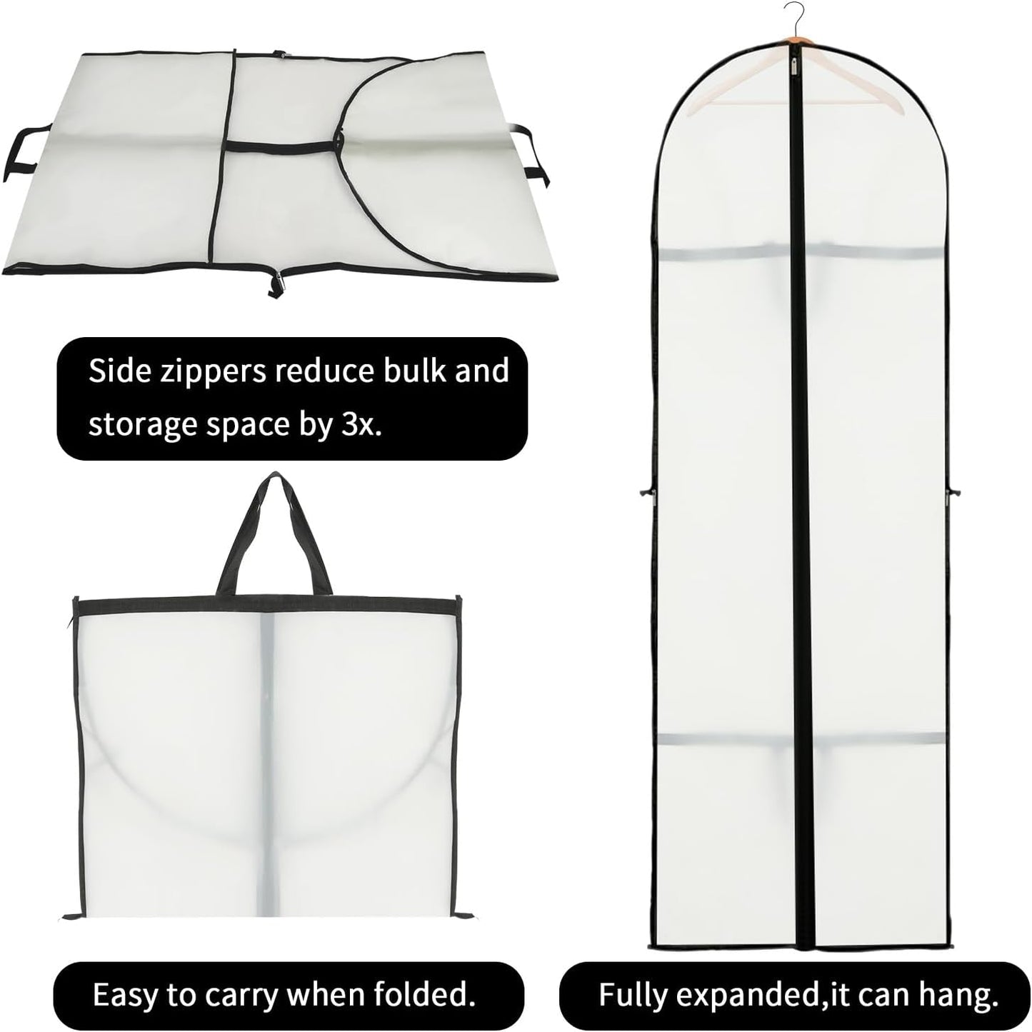 Long garment storage cover – 180 cm garment bag with zip and viewing window for autumn (Buy 1, Get 1 FREE)