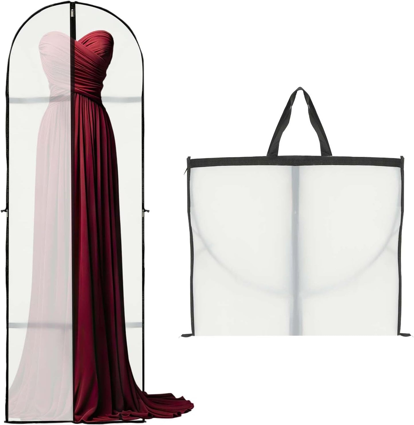 Long garment storage cover – 180 cm garment bag with zip and viewing window for autumn (Buy 1, Get 1 FREE)