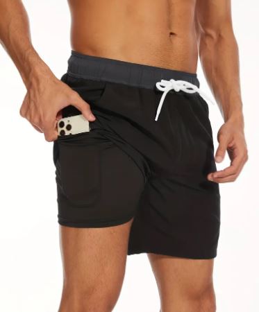 Quick-drying men's swim shorts with stretch & mobile phone pocket – Jonas