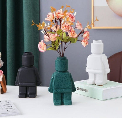 Ceramic Flower Pots Robot - BrickBotanica