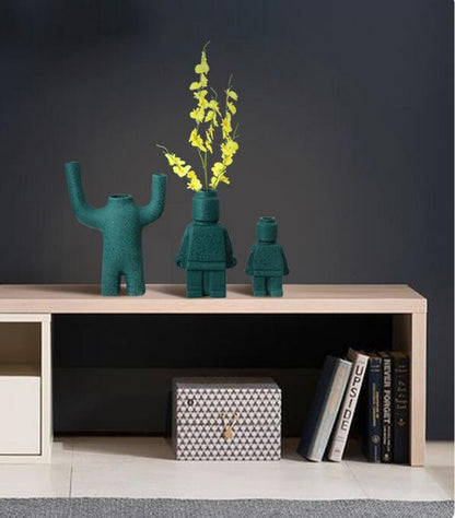 Ceramic Flower Pots Robot - BrickBotanica