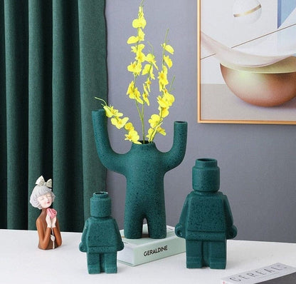 Ceramic Flower Pots Robot - BrickBotanica