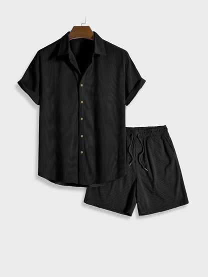Men's corduroy shorts with button fastening – Sven