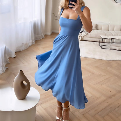 Sleeveless Airy Midi Dress with Flattering Fit – Marlene