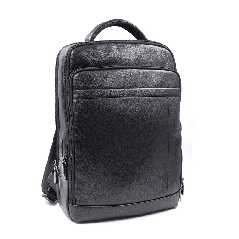Premium leather rucksack with fingerprint lock – anti-theft rucksack for men