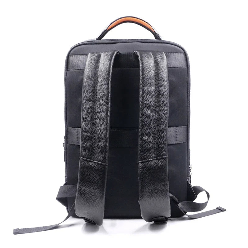 Premium leather rucksack with fingerprint lock – anti-theft rucksack for men