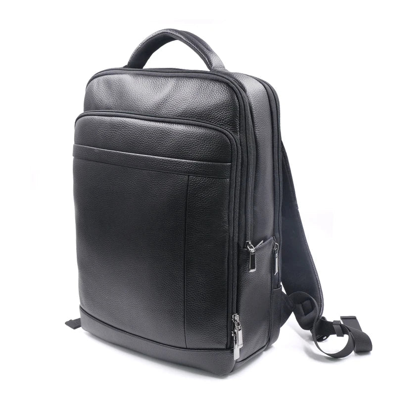Premium leather rucksack with fingerprint lock – anti-theft rucksack for men