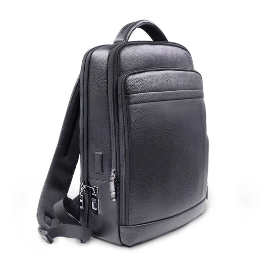 Premium leather rucksack with fingerprint lock – anti-theft rucksack for men