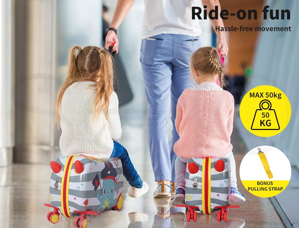 Children's 2-in-1 Ride-On Scooter Suitcase with 360° Wheels