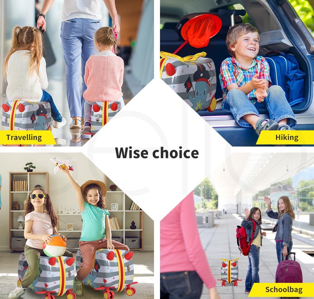Children's 2-in-1 Ride-On Scooter Suitcase with 360° Wheels