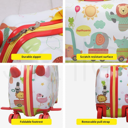 Children's 2-in-1 Ride-On Scooter Suitcase with 360° Wheels