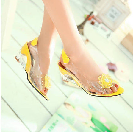 Sparkling wedge sandals – Sofia