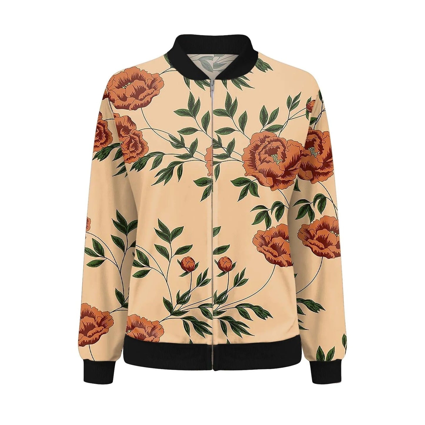 Women's autumn jacket with delicate floral pattern – Fiora