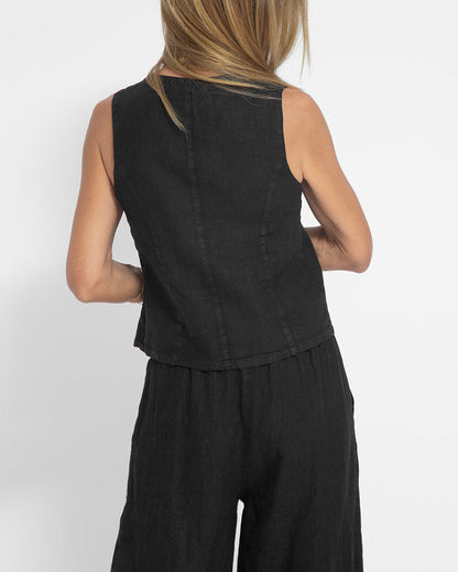 Linen 2-Piece Set with Wide Trousers and Jacket – Alma