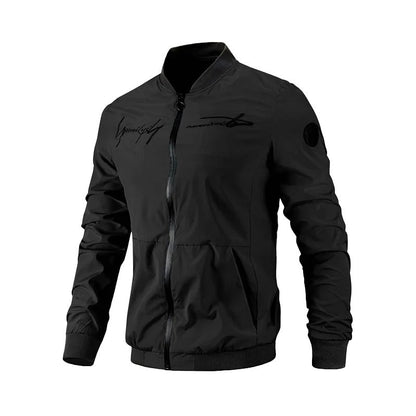 Embroidered men's bomber jacket for transitional weather – Leon