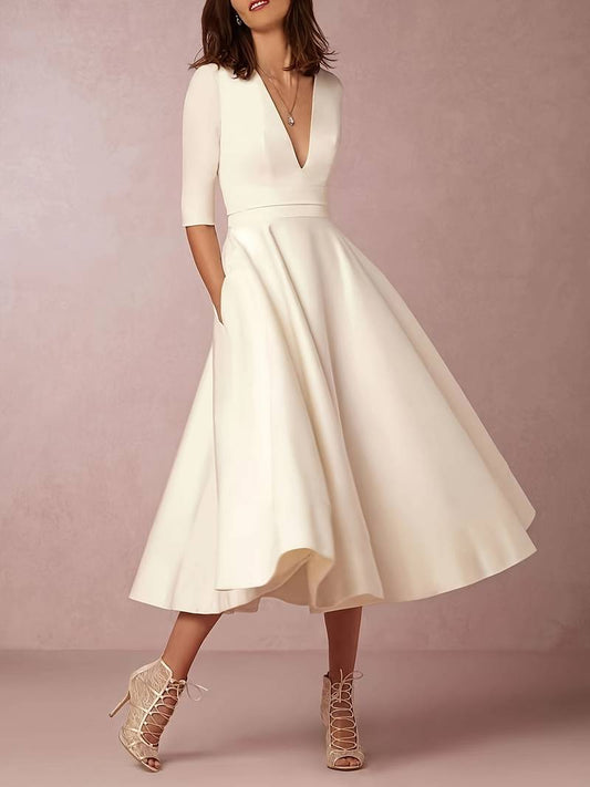 Retro White A-Line Swing Dress – Autumnal Magic Vivienne