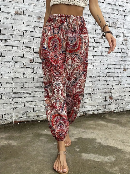 Boho-chic women's trousers with graphic print – Solara