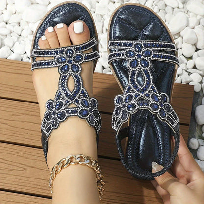 Bohemian beach sandals with elasticated strap – Naima