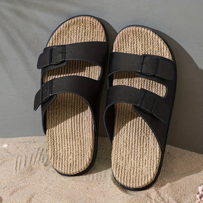 Stylish men's summer slip-ons with adjustable straps - GripStep