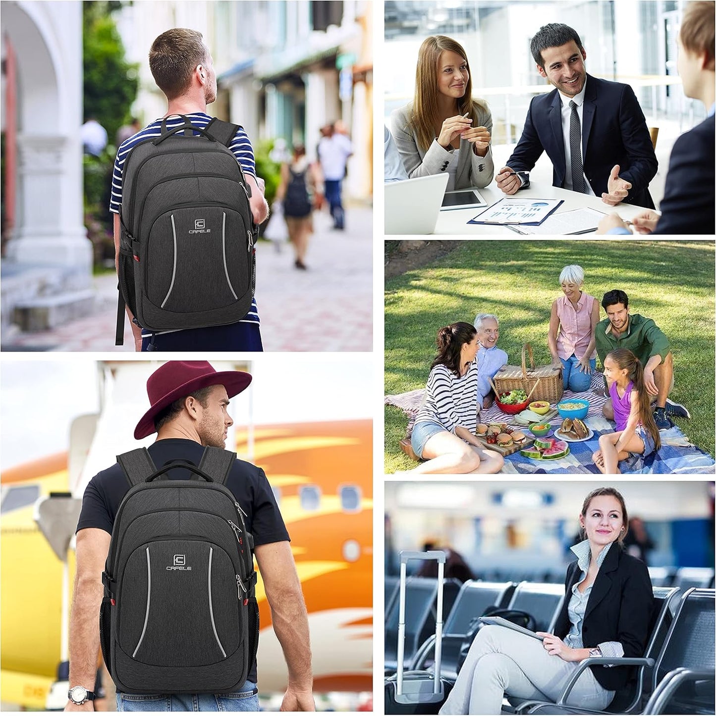 Waterproof laptop backpack with USB port and anti-theft design – TechPro