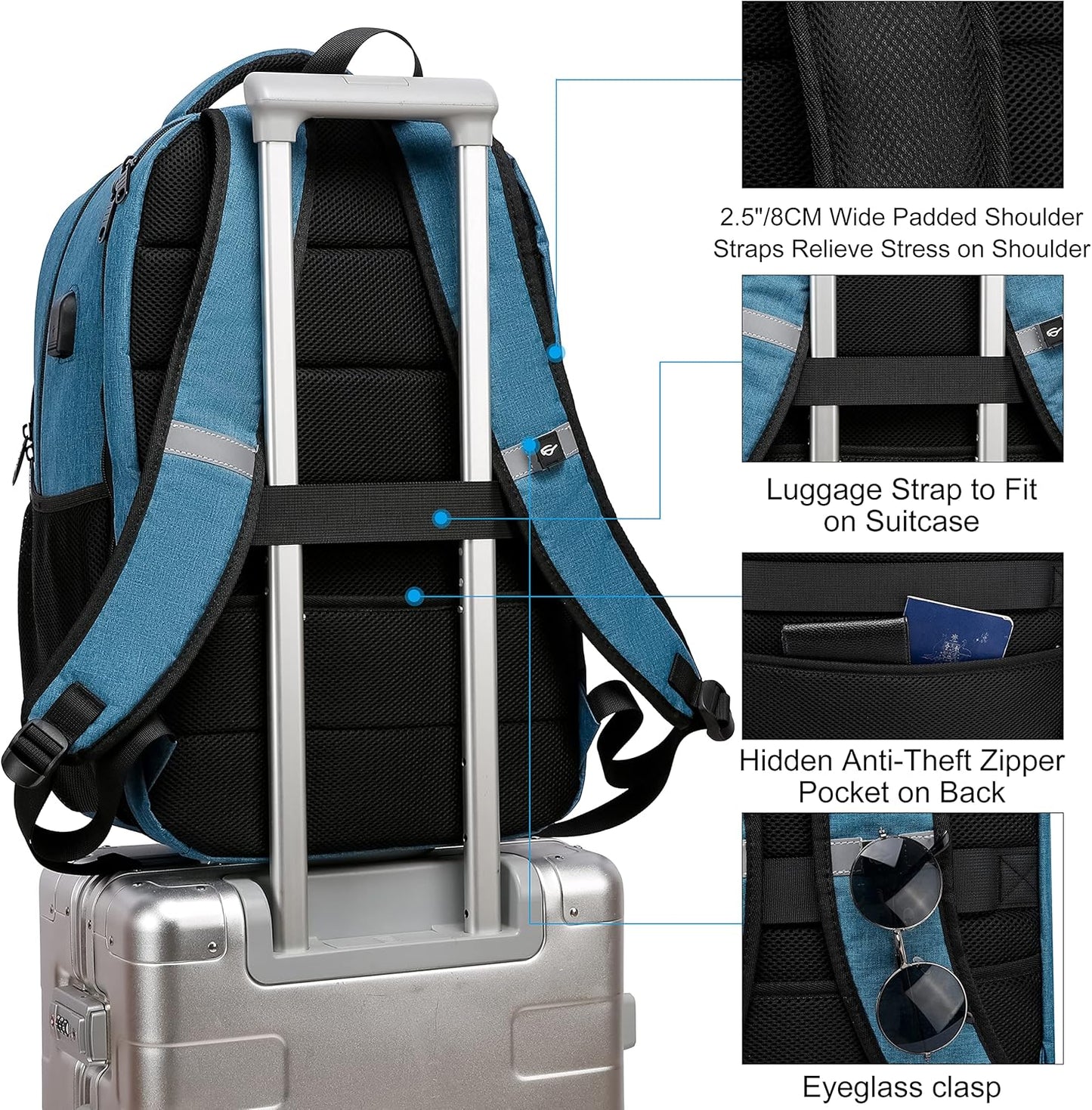 Waterproof laptop backpack with USB port and anti-theft design – TechPro