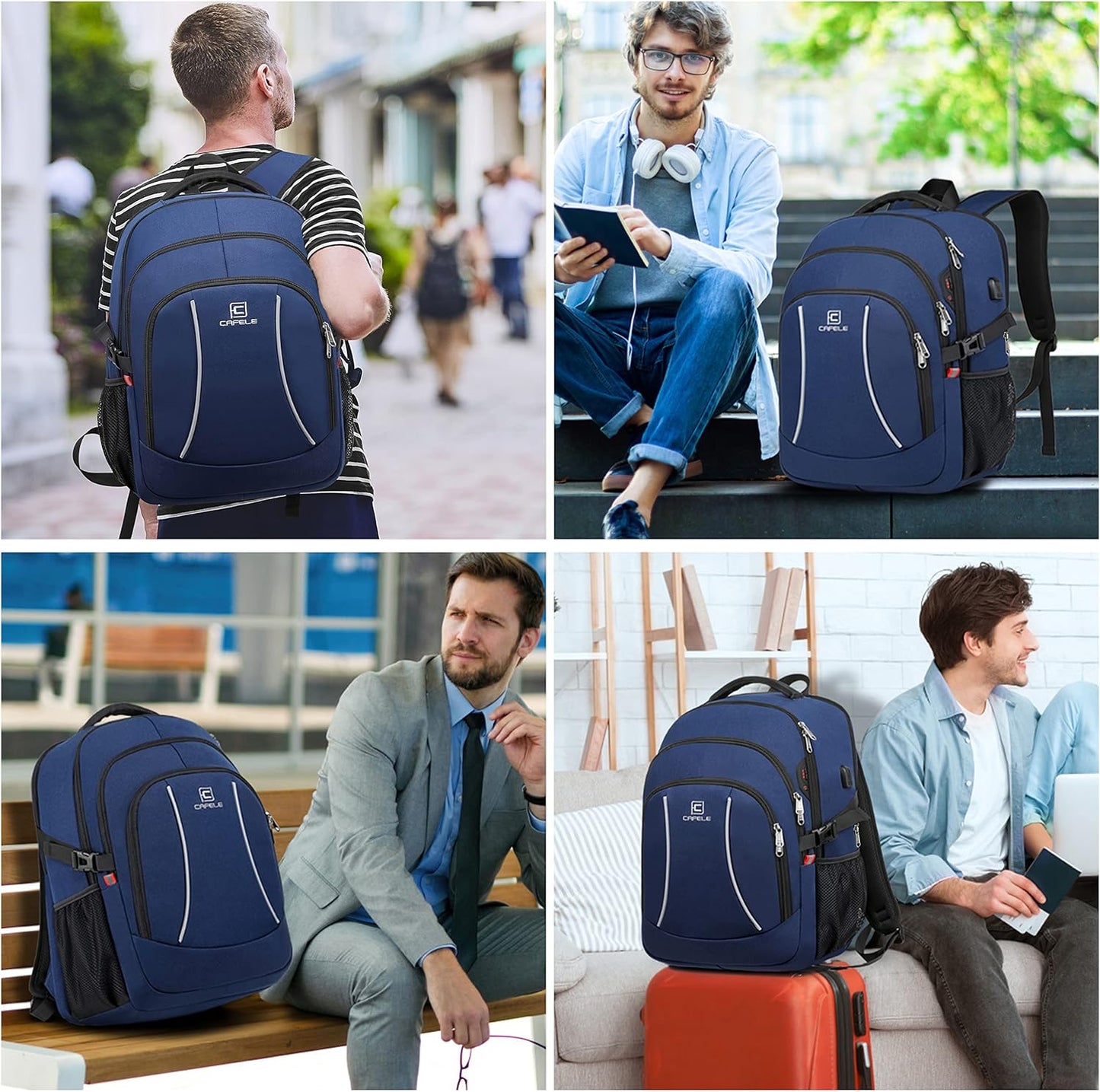Waterproof laptop backpack with USB port and anti-theft design – TechPro