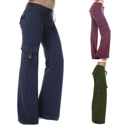 Ladies Bootcut Cargo Pants with Pockets – Isabella