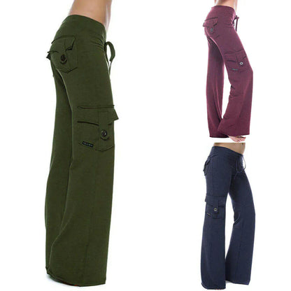 Ladies Bootcut Cargo Pants with Pockets – Isabella
