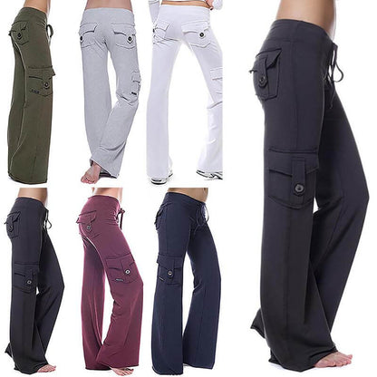 Ladies Bootcut Cargo Pants with Pockets – Isabella