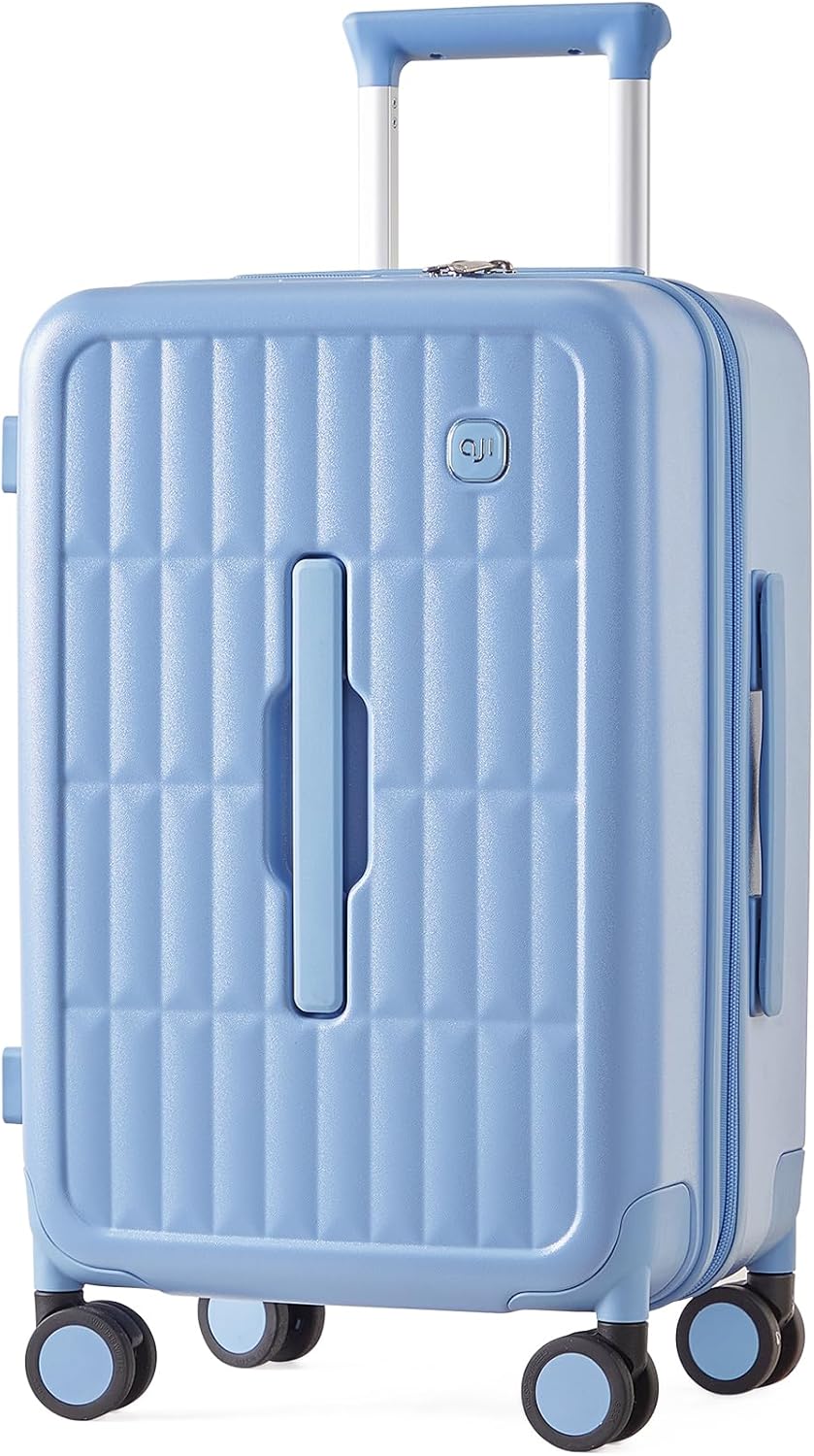 Large hard-shell suitcases with 8 spinner wheels