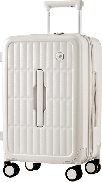 Large hard-shell suitcases with 8 spinner wheels