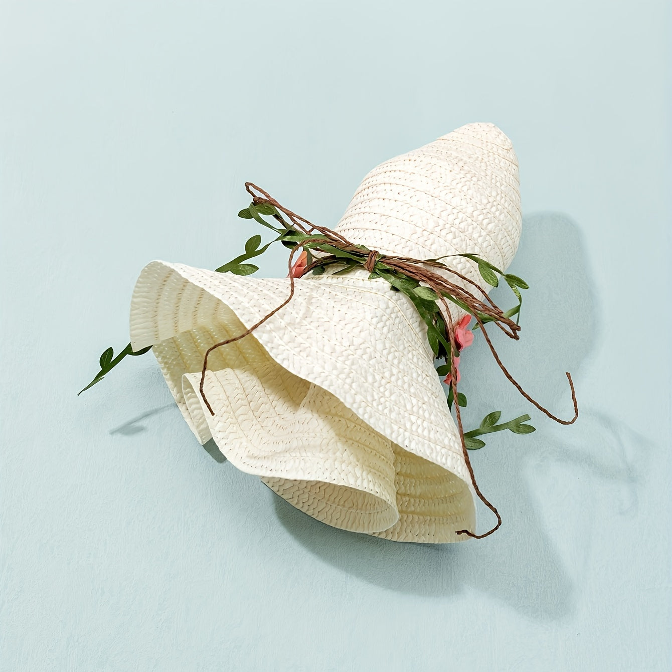 Ladies' summer straw hat with flower and fruit details – Solène