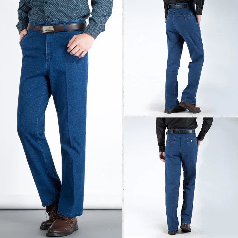 Men's High Waist Straight Leg Jeans – Tobias