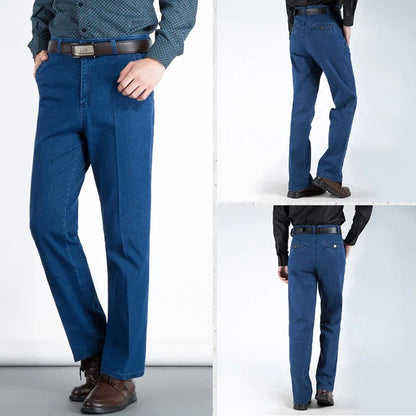 Men's High Waist Straight Leg Jeans – Tobias