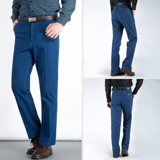 Men's High Waist Straight Leg Jeans – Tobias