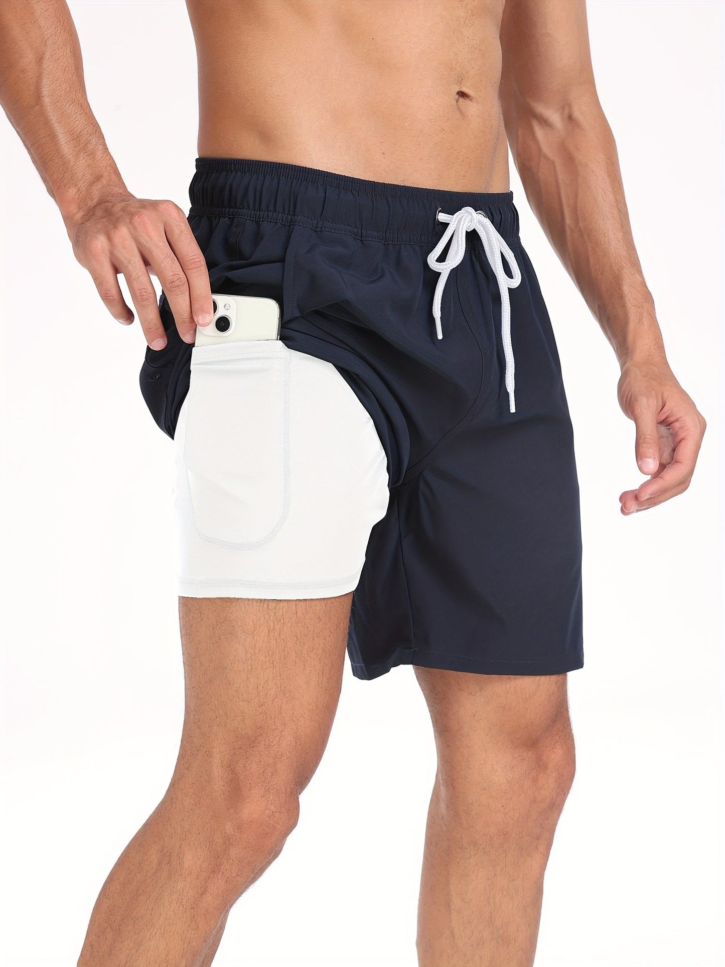 Quick-drying men's swim shorts with stretch & mobile phone pocket – Jonas