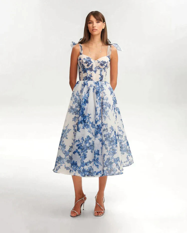 Enchanting Blue Flower Dress - Luna